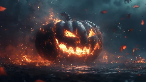 Incandescent jack o lantern in combustion rich atmospheric field.