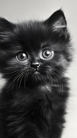 Black cat with wide eyes and prominent whiskers in profile.