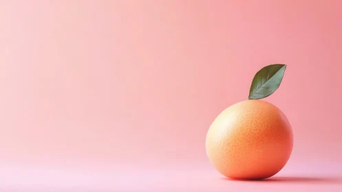 Minimal grapefruit still life on soft pink backdrop.