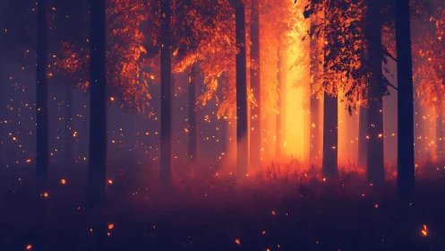 Forest Inferno: Catastrophic Wildfire Through Dense Woodland