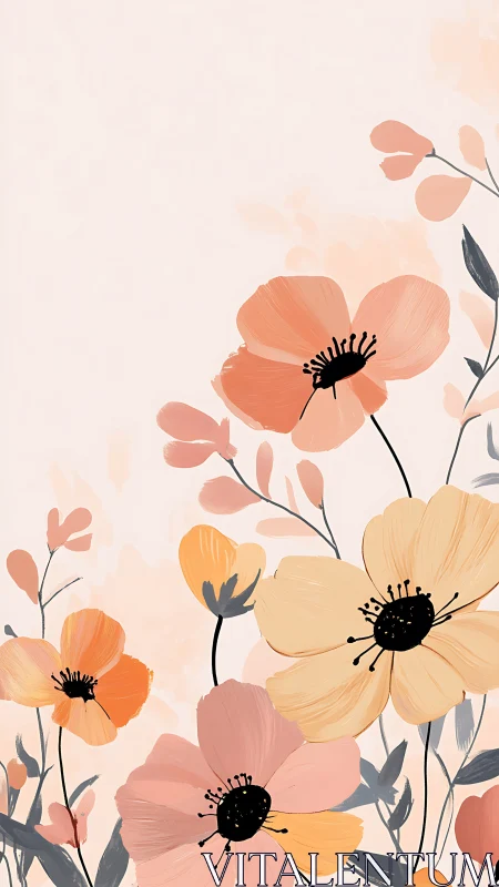 Soft Bloom Garden: Watercolor Wildflowers.