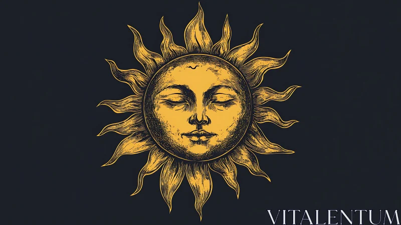 Sleeping sun-goddess drifts in an inky celestial hush