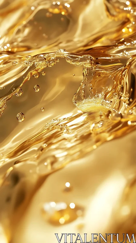 Golden liquid ripples catch the light in a glowing dance