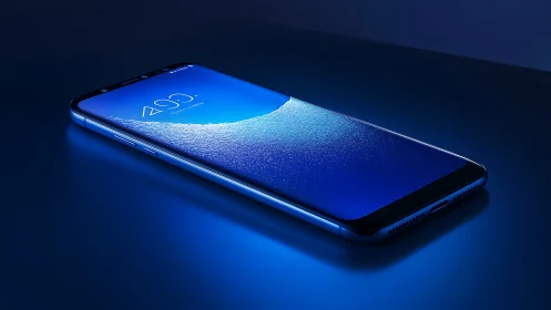 Edge-to-edge OLED smartphone with aquatic lock screen glow