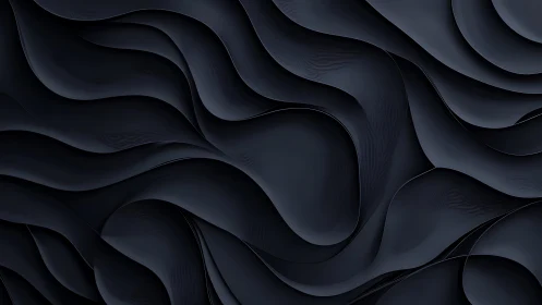 Elegant dark abstract waves background with layered 3D effect.