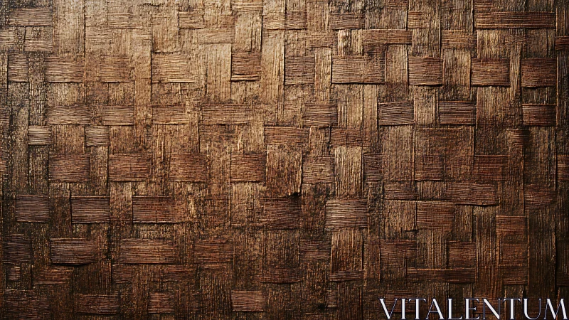 Rectangular wooden weave forms uniform textured surface