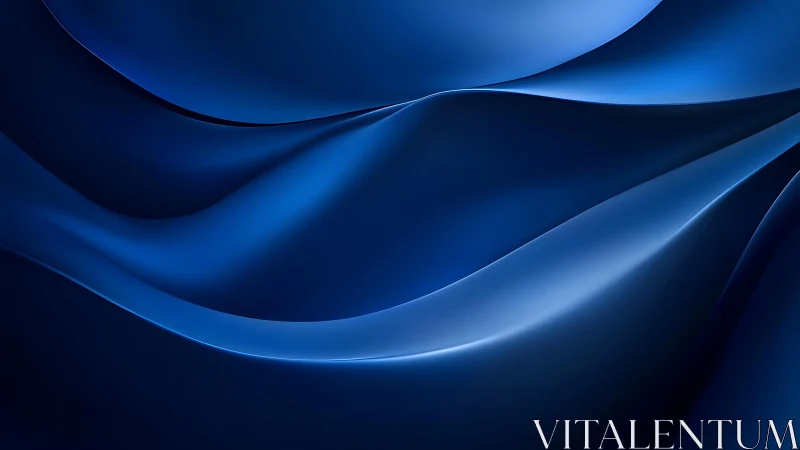 Flowing Blue Abstract Waves in Smooth Modern Art Style.