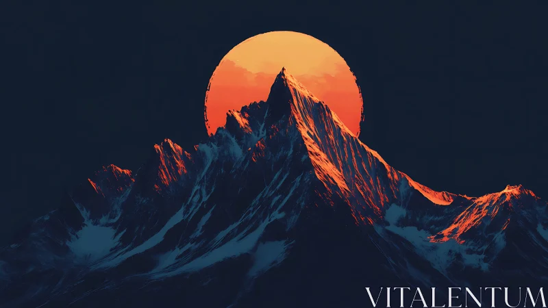 Sunbitten summit under a molten midnight halo.