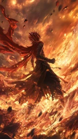 Volcanic warlord ascending through turbulent plasma maelstrom.