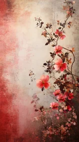 Botanical Reverie: Vintage Florals Whispering Through Rust and Stone.