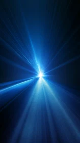 Radiant blue light gently opens a path into the unknown