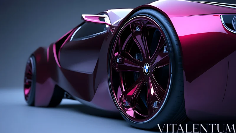 Sleek magenta sports car gleaming with bold modern style.