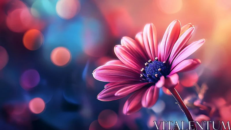 Pink Daisy Dreams in Bokeh Light.