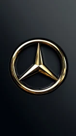 Golden three-pointed star emblem on deep charcoal field.