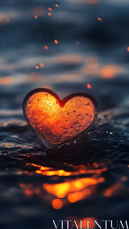 Glowing Heart Rests in Golden Light and Stillness.