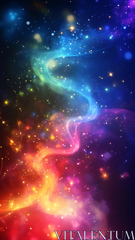 Spectral nebula stream with luminous particle field gradients