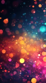 Bokeh light orbs suspend in a saturated chromatic gradient field
