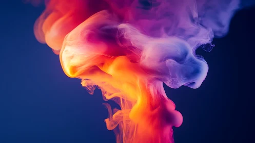 Colored smoke plumes form dense abstract shapes in midair