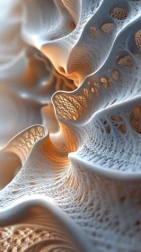 Parametric lattice folds with volumetric light diffusion study.