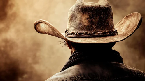 Weathered cowboy at dusk, wrapped in quiet western mystery.