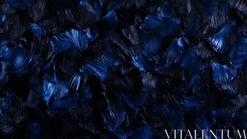 Midnight blue impasto strokes form dense abstract surface