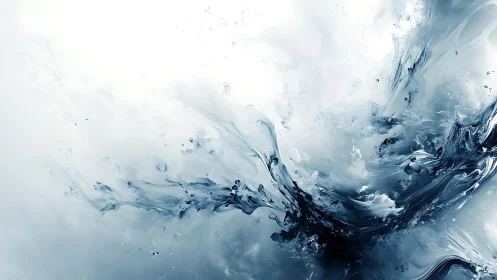 Abstract splash of water and ink in motion, digital art style.