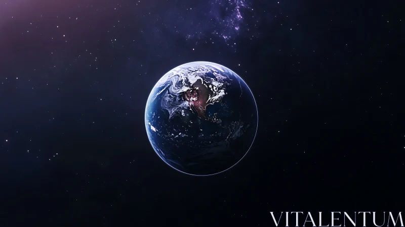 Terrestrial hemisphere with nocturnal city luminance in orbit.