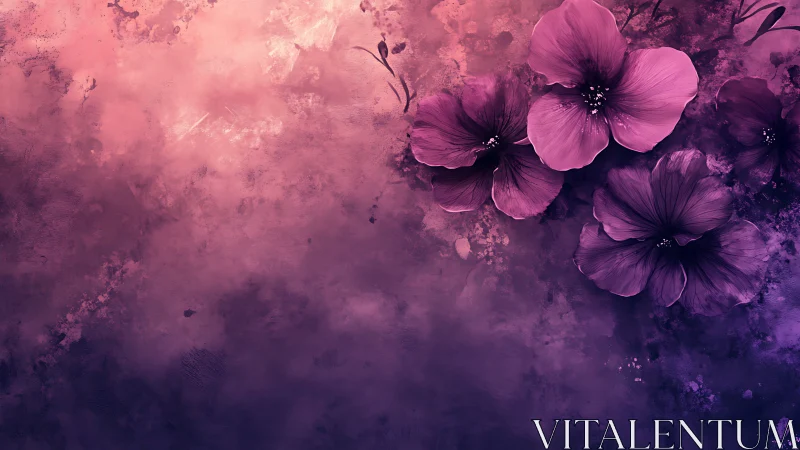 Ethereal blooms emerge through watercolor reverie.