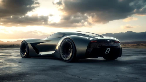 Sunset sprint with a sculpted midnight concept car.