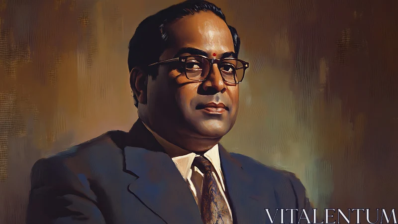 Dignified suited man in formal portrait with warm lighting