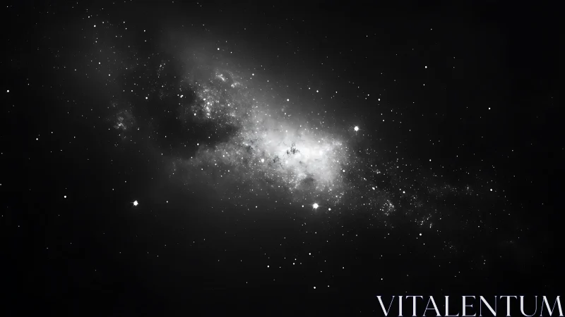 Monochrome deep sky field records dense central star cluster