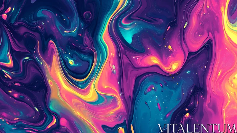 Neon tides swirling through a dreamy cosmic canvas.