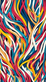 Color rivers weave tangled rhythms through a bright forest