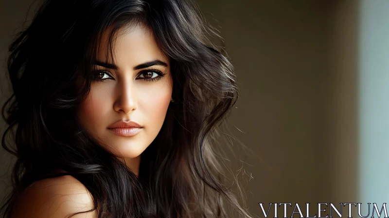 Storm-eyed gaze in soft light, a cinematic still of calm fire.