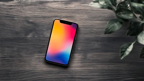 Modern Smartphone with Vibrant Gradient Display.