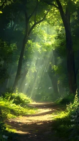 Luminous Cathedral: Where Sunlight Breathes Through Ancient Woods.