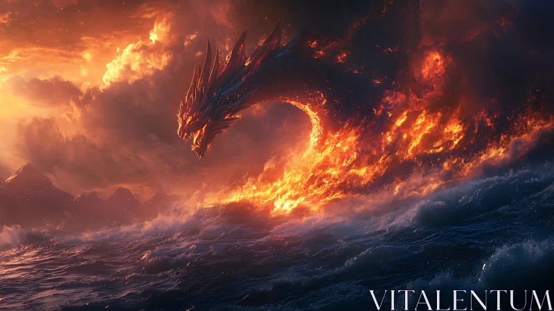 Thermodynamic serpent emerging from incendiary stormfront.