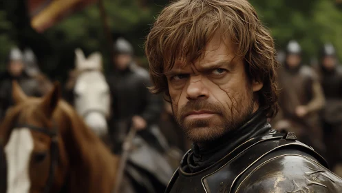 Steel-eyed knight measures the battlefield with quiet fury