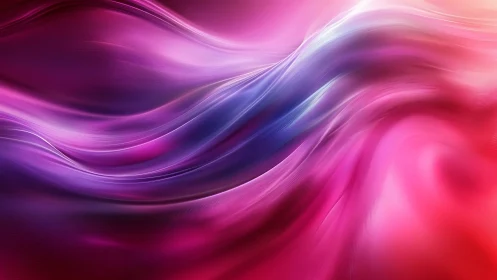 Vibrant magenta light waves flow in a silky abstract motion