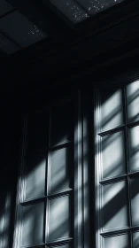 Soft light tracing quiet patterns across tall paneled walls.