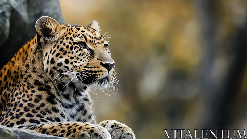 Spotted Contemplation: Leopard Locked in Thoughtful Repose