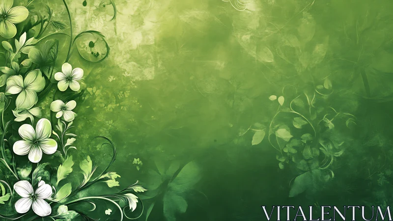 Delicate White Flowers Bloom in Lush Green Garden Dreams