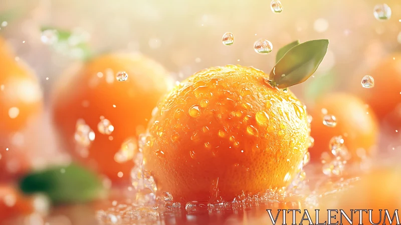 Hyperreal citrus splash isolates a dewy orange sphere