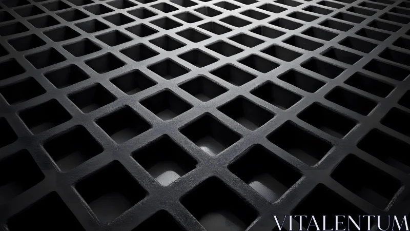 Geometric Metal Grid Pattern in Minimalist Industrial Style.