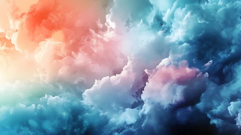 Prismatic dream clouds swirling through painted sky realms.