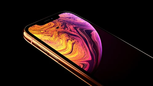 iPhone XS Max Gold Liquid Swirl Display Showcase.