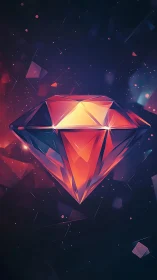 Prismatic neon gemstone suspended in cosmic darkness.