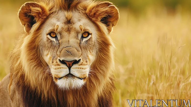 Golden grassland monarch staring down the quiet horizon.