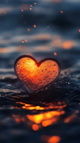 Glowing Heart Rests in Golden Light and Stillness.