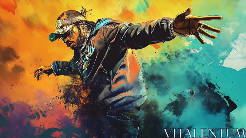 Colorstorm swagger dancer surfing an urban paint explosion.